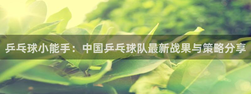 说球帝直播赛事直播：乒乓球小能手：中国乒乓球队最新战果与策略分享